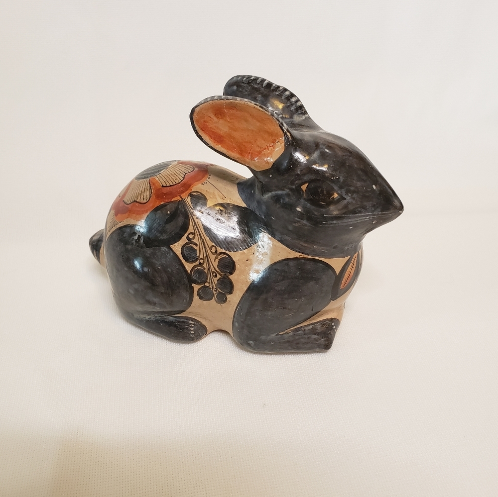 Vintage Rabbit Mexican Pottery Signed Solis